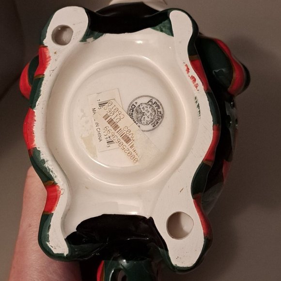 Apple Tree Designs Christmas Poinsettia Fish Tea Light Or Votive Candle Holder - Picture 10 of 10